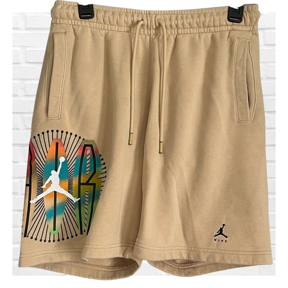 Nike Other - Nike Air Jordan Small Graphic Tan Men's Heavyweight Sweat Shorts Streetwear Y2K